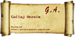 Gallaj Anzelm névjegykártya